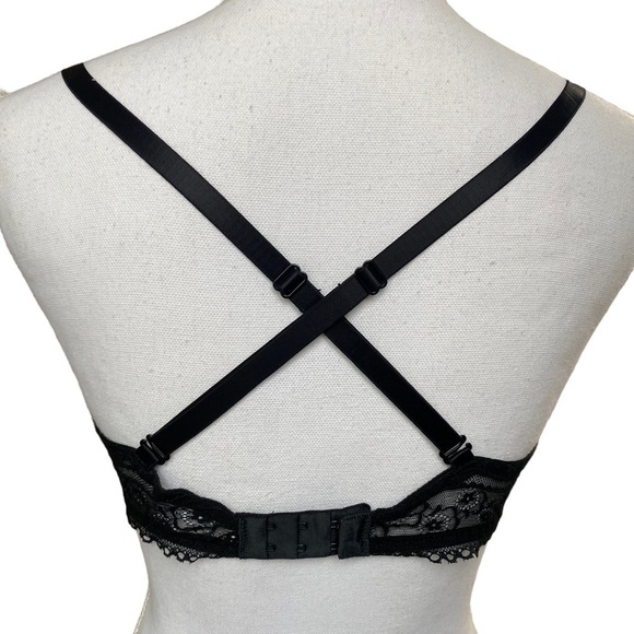 Gap Body Bra Size 34C Favorite TShirt Black Lace Full Coverage Smooth Racerback - Picture 3 of 9